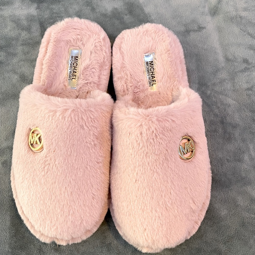 Michael Kors Pink Fluffy Slippers